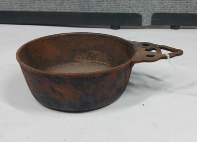 Rare Signed 19th Century Cast Iron Porringer