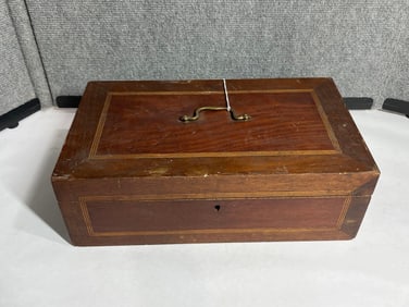 19th century Walnut paper lined Document box