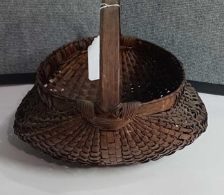 Dark Lacquered Woven Basket
