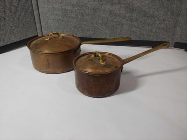 Portugal Copper Pots w Lids