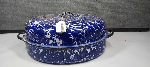 Blue Swirl Granite Roaster