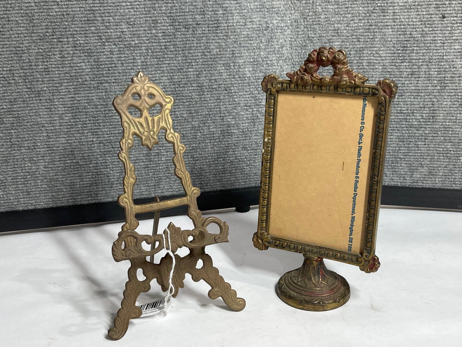 Brass Table Easel and Ornate Art Deco frame (1 of 6)