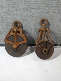 Pair of Wooden Pulleys