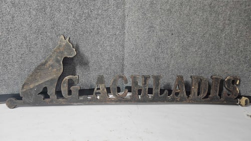 Cast Iron Cat Name Plate