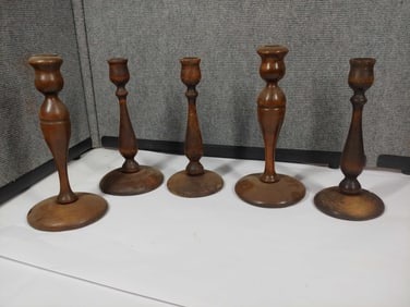 Solid Wood Turned Candle Holders