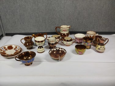 Copper Lustre ware Dishes