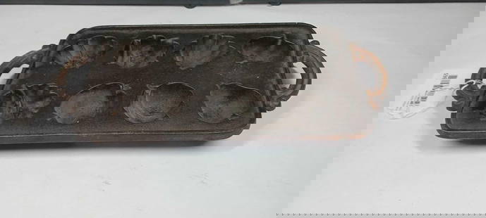 John Wright Cast Iron Mold: Fruit shaped mold including pear and others
