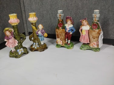 Majolica Candlesticks