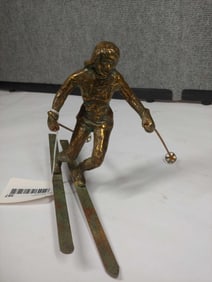 Curtis Jere Signed Bronze Skier