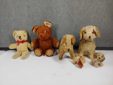 Early Plush Bears and Dogs