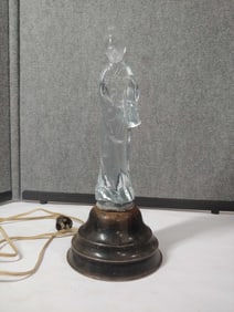 Chinoiserie Glass Lighted Rock Crystal Geisha Girl