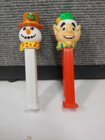 Snowman and Elf Pez Dispensers