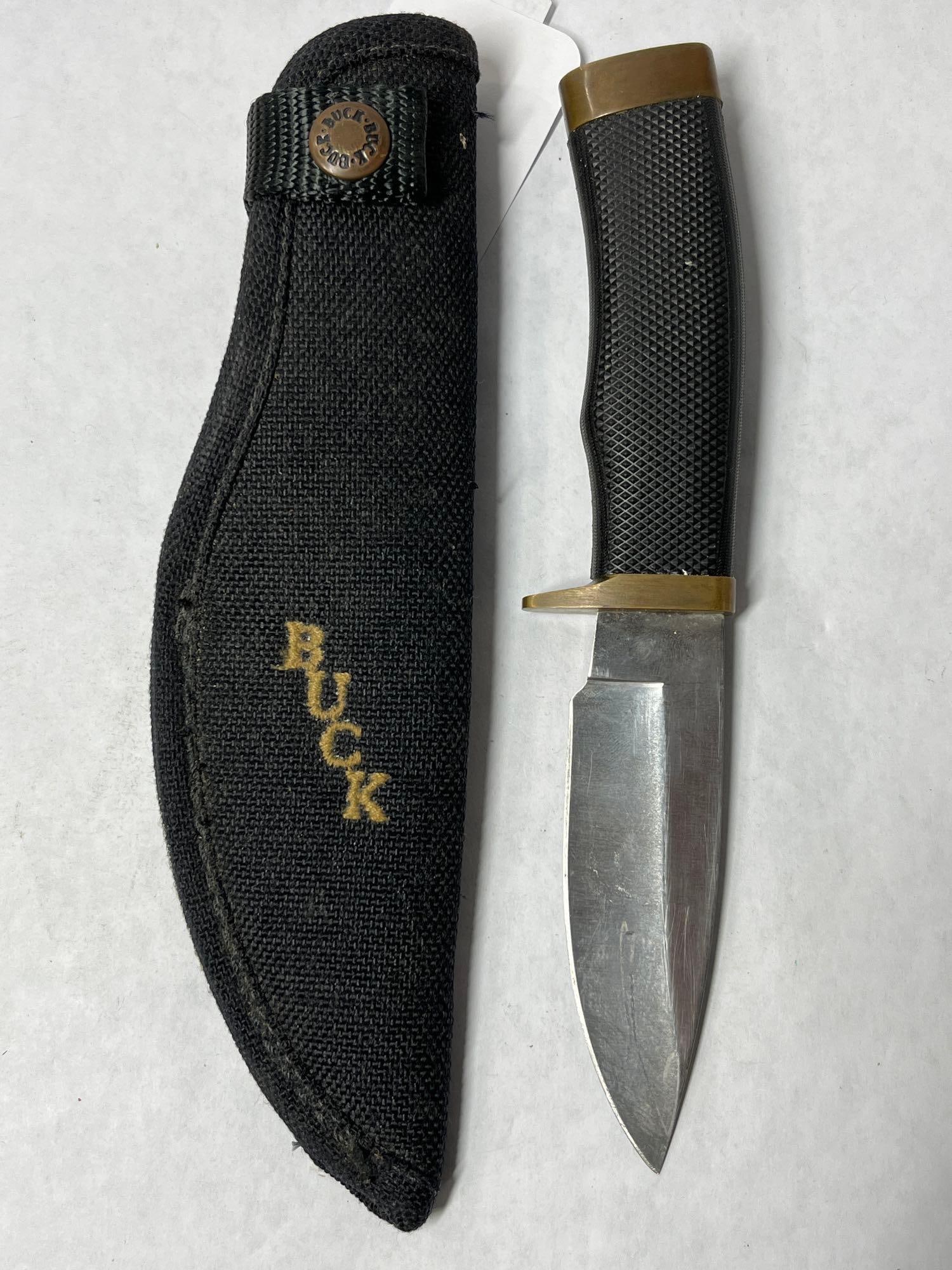 BUCK FIXED BLADE KNIFE WITH NYLON SHEATH (1 of 4)