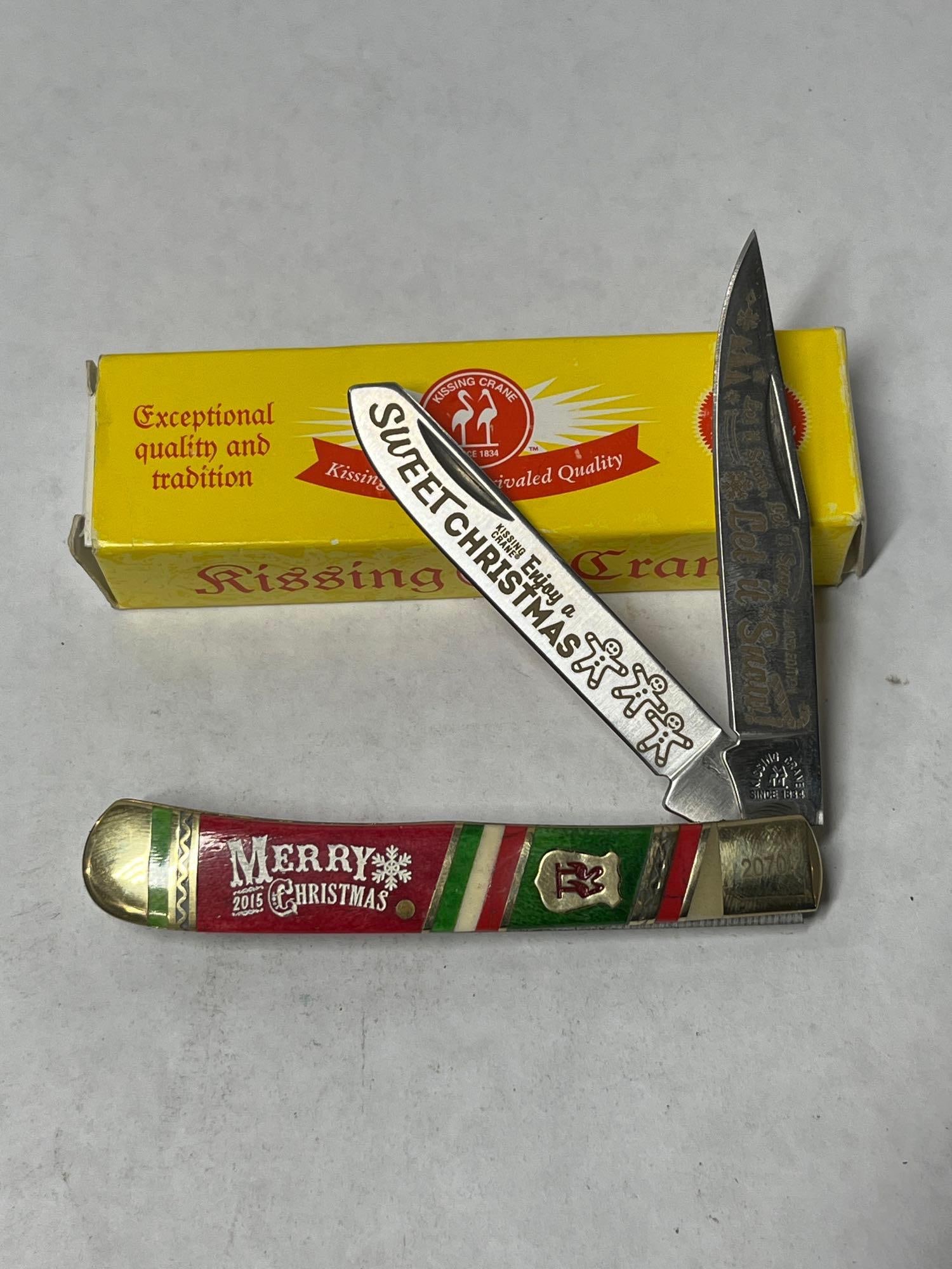 Kissing Crane Christmas Knife: 2070, Limited edition Let its Snow 2015. In original box