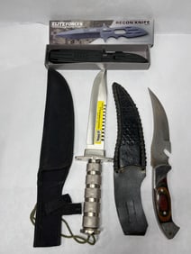 3 Bowie and Tactical knives