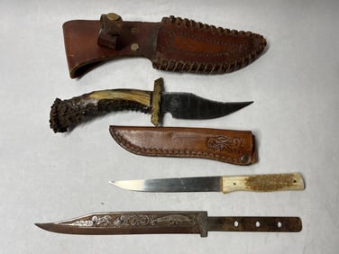 Horn Handled Knives and Blade