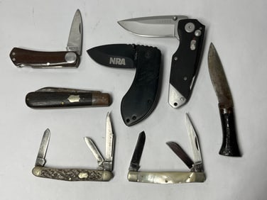 Queen, Khyber, NRA, Gerber, and other pocket knives