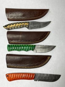 3 Hand Forged Damascus Blade knives