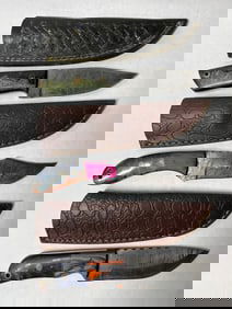 3 Hand Forged Damascus Blade knives