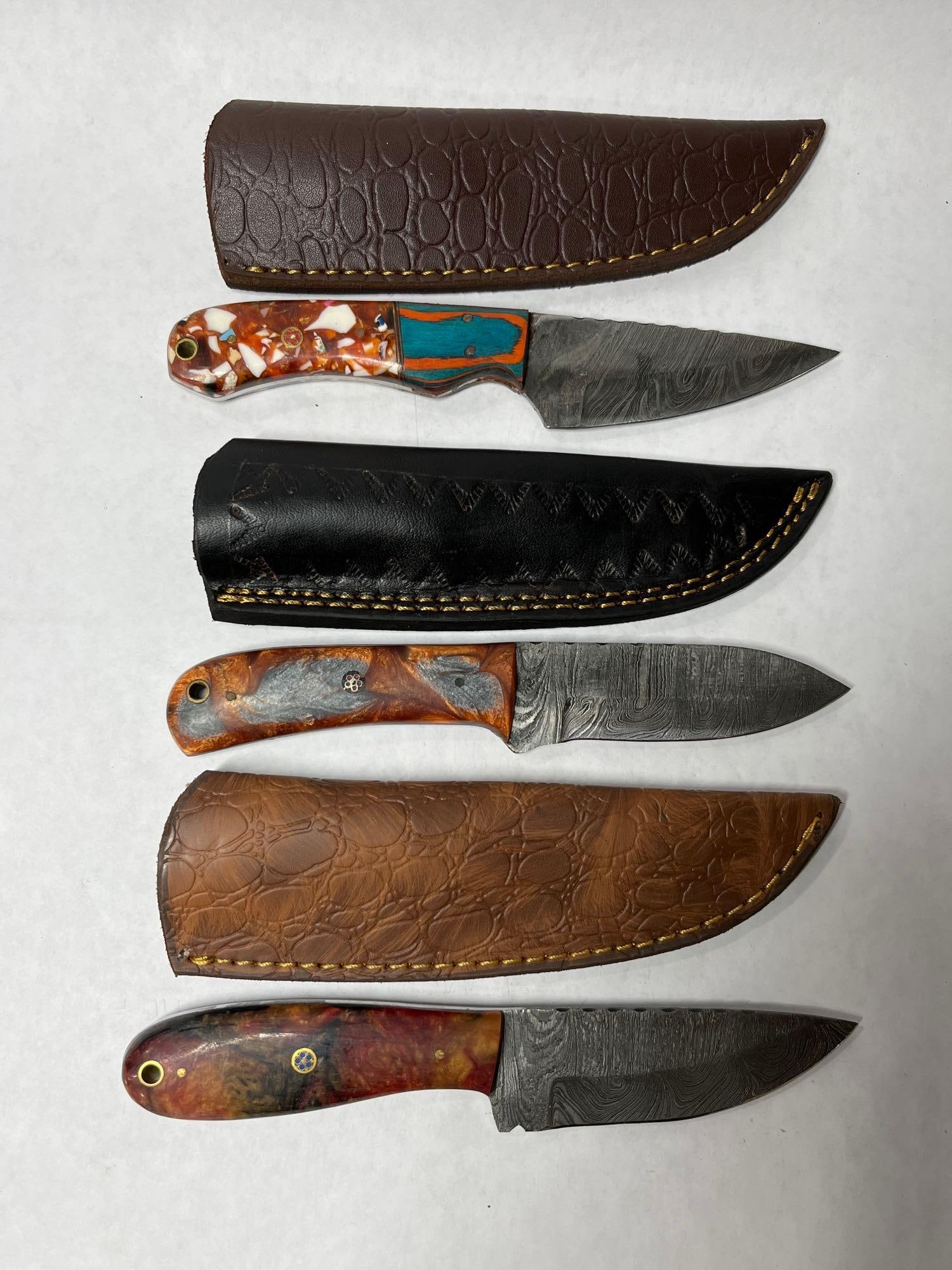 3 Hand Forged Damascus Blade knives (1 of 4)