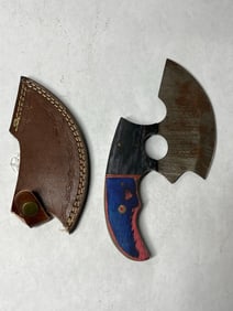 Damascus Steel Wood Handled Ulu