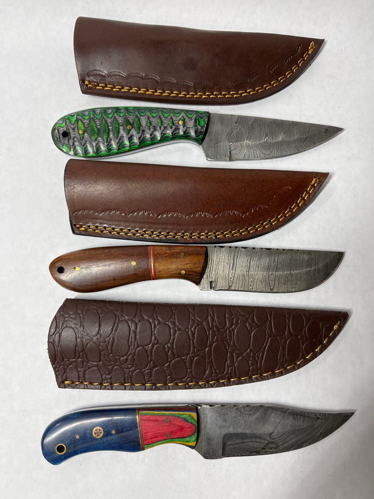 3 Hand Forged Damascus Blade knives (1 of 4)