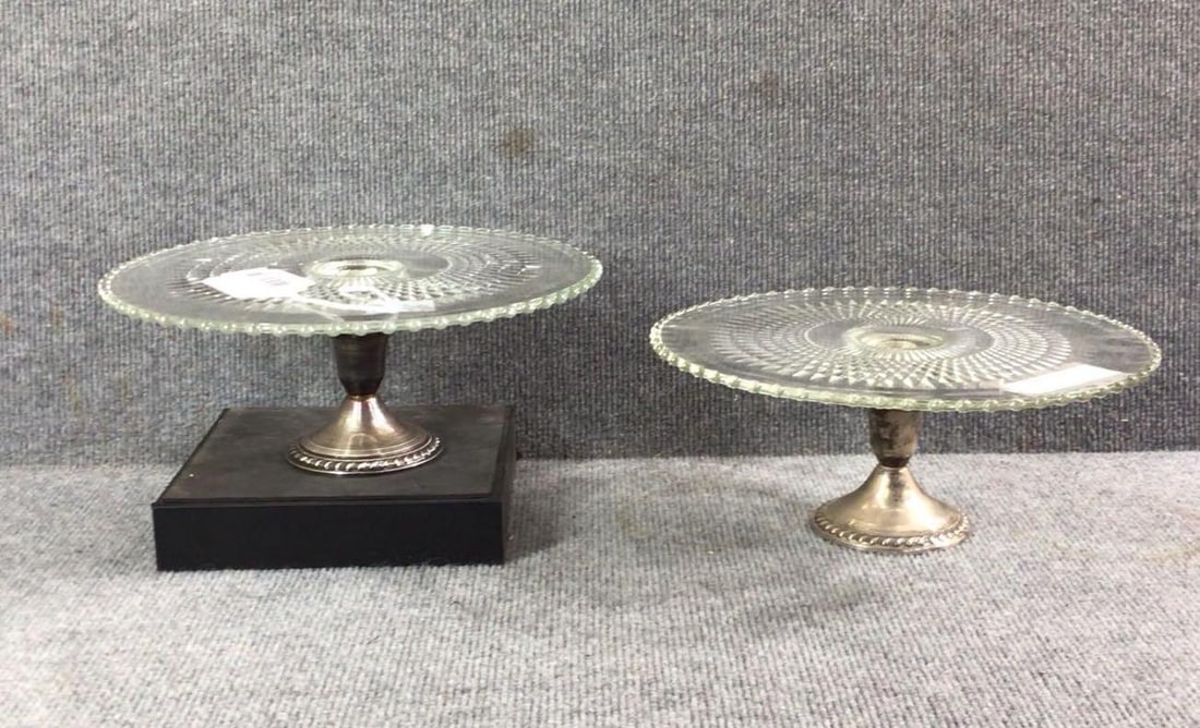 Crystal Cake Plate W Sterling Silver Base (1 of 5)