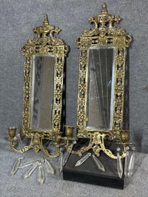 Great Dolphin & Crystal Prism Mirror Candle holders