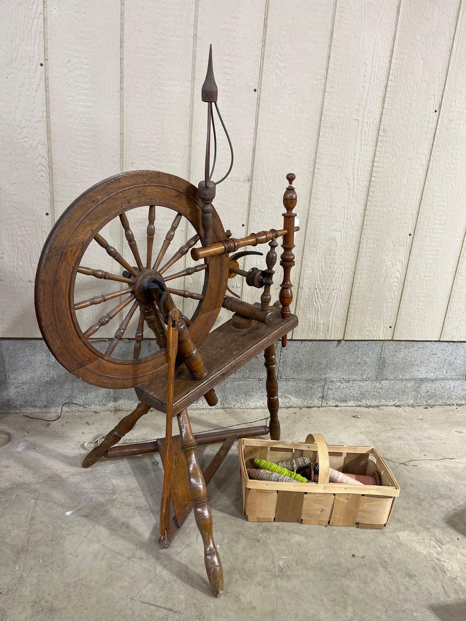Wonderful Colonial Style Spinning wheel and Spools (1 of 6)