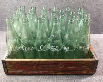 Coca Cola Bottles and Crate