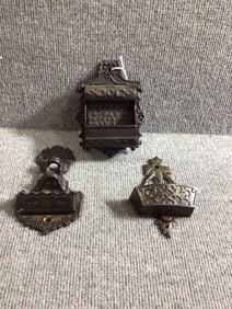 3 Cast iron Match Holders
