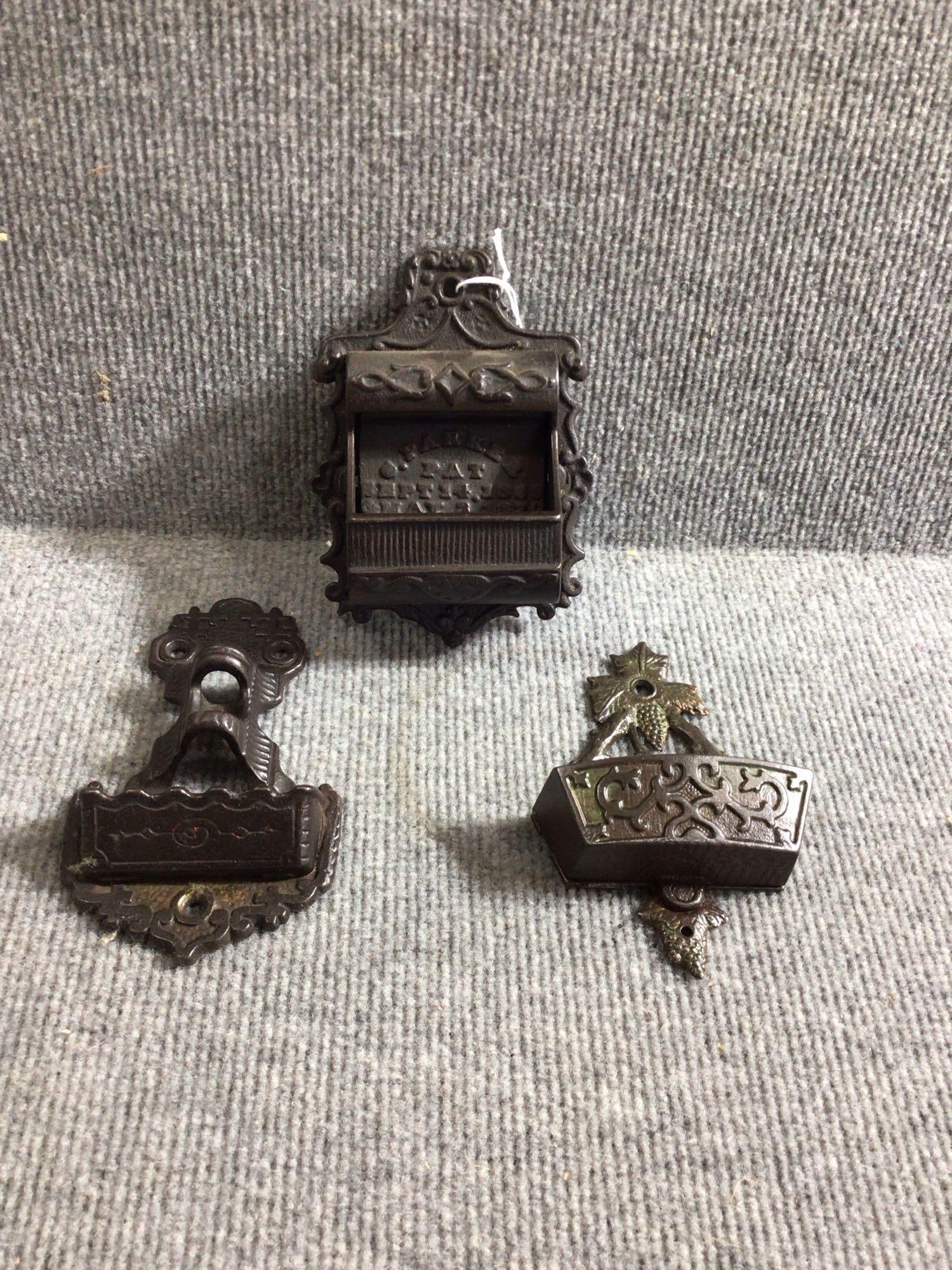 3 Cast iron Match Holders (1 of 5)