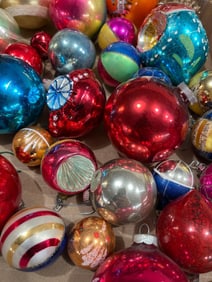 Mid Century Glass Mercury Christmas Bulbs