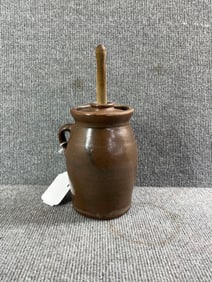 Rare 1 QT Redware Butter Churn