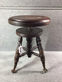 Glass ball & Claw Adjustable Piano Stool