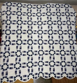 Double Wedding RIng Hand Stitched Quilt