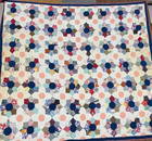 Early Hand Stitched Flower Patchwork Quilt