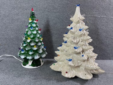 White & Glazed Ceramic Christmas Trees