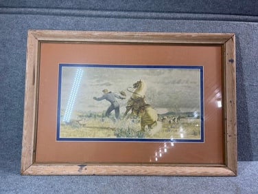 1947-48 Chrysler Sales Division Roping Cowboy Print