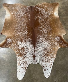 Brazilian Salt Pepper Brown and White Cowhide