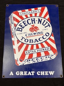 Beech Nut Chewing Tobacco Porcelain Sign
