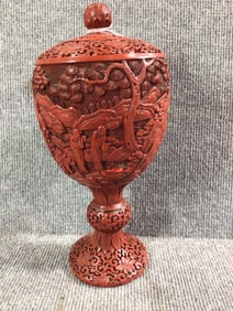 18th/19th Century Chinese Cinnabar Lacquer Urn