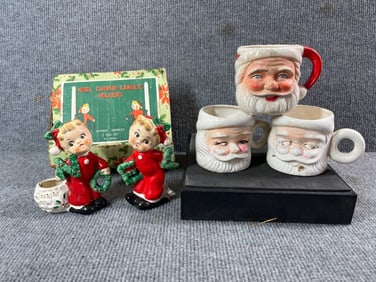 Commodore NOEL Candle holders & Santa Mugs