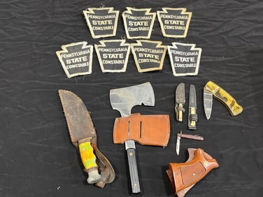 State Constable Patches, Pocket Knives, and Hatchet