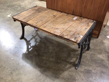 Wrought Iron Barnwood Coffee Table