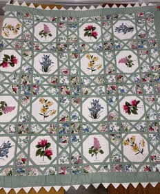 Hand Stitched Wildflower Quilt