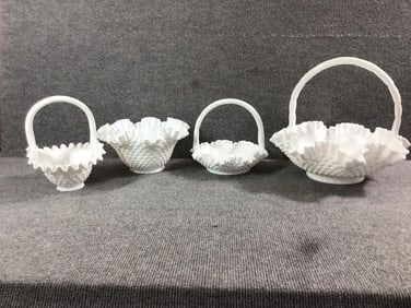 Fenton Milk Glass Baskets