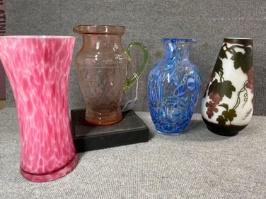 Chinese Cameo GLass and Art Glass Vases