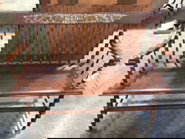 Hitchcock Cherry Stenciled Spindle Back Bench