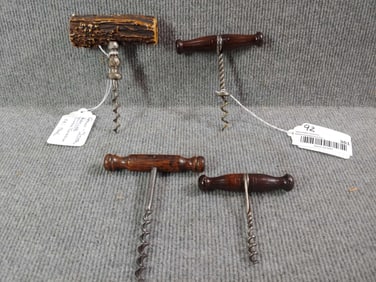 Stag Antler and Walnut Corkscrews w Rosewood Handles